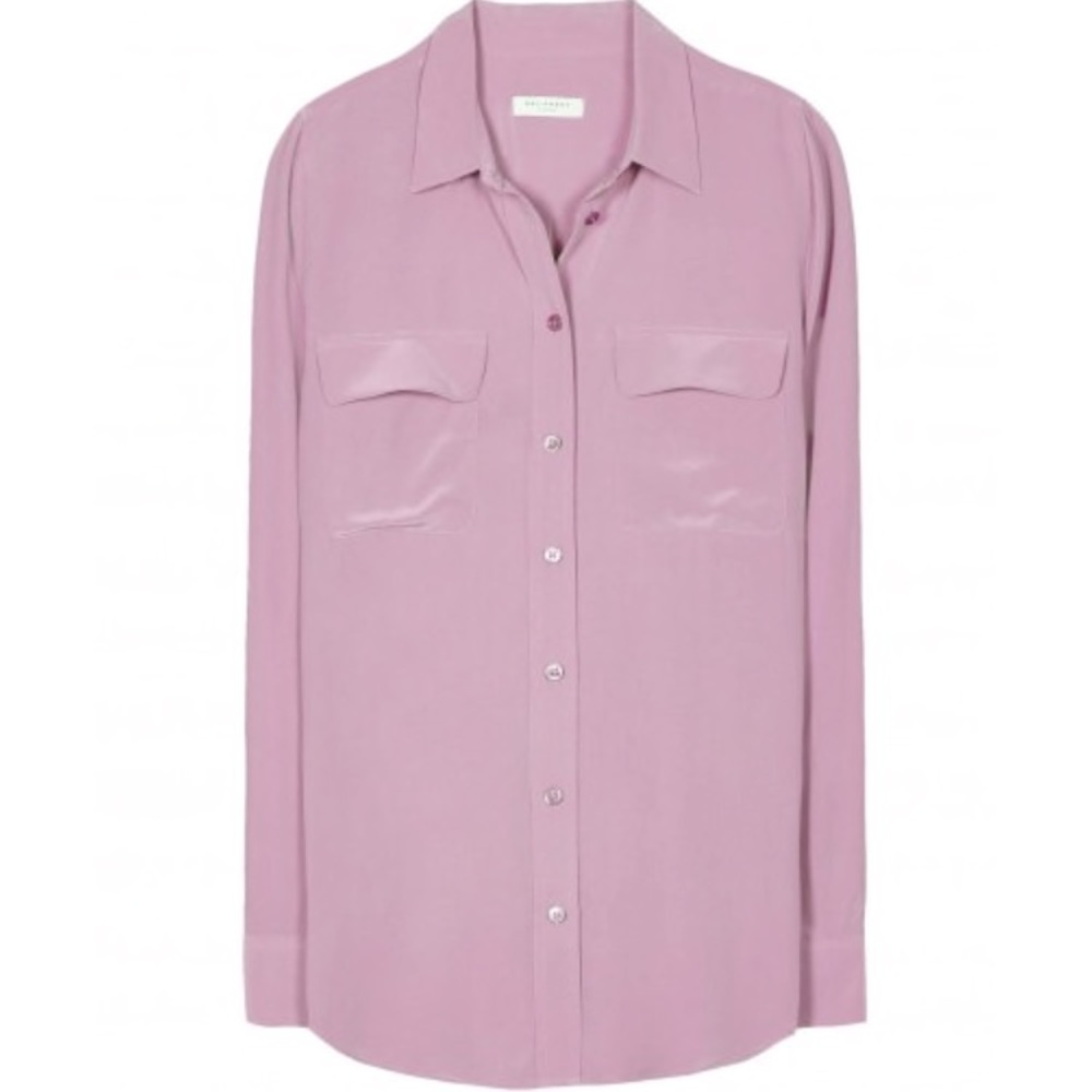 MOVING SALE:slim signature silk shirt orange/coral
